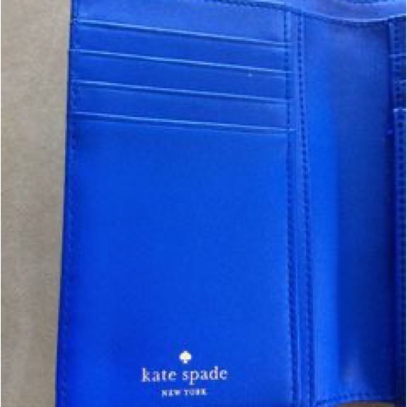 Kate Spade - island deep blue trifold purse - Picture 6 of 7